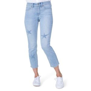 NYDJ Sheri Ankle Laser Cut Star Faded Jeans 12